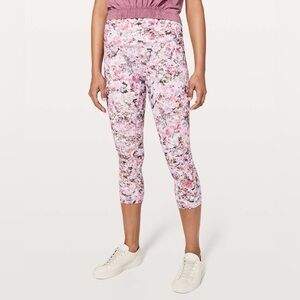 Lululemon Wunder Under Hi Rise Tight Crop 21" Blossom Spritz Pink Floral 8